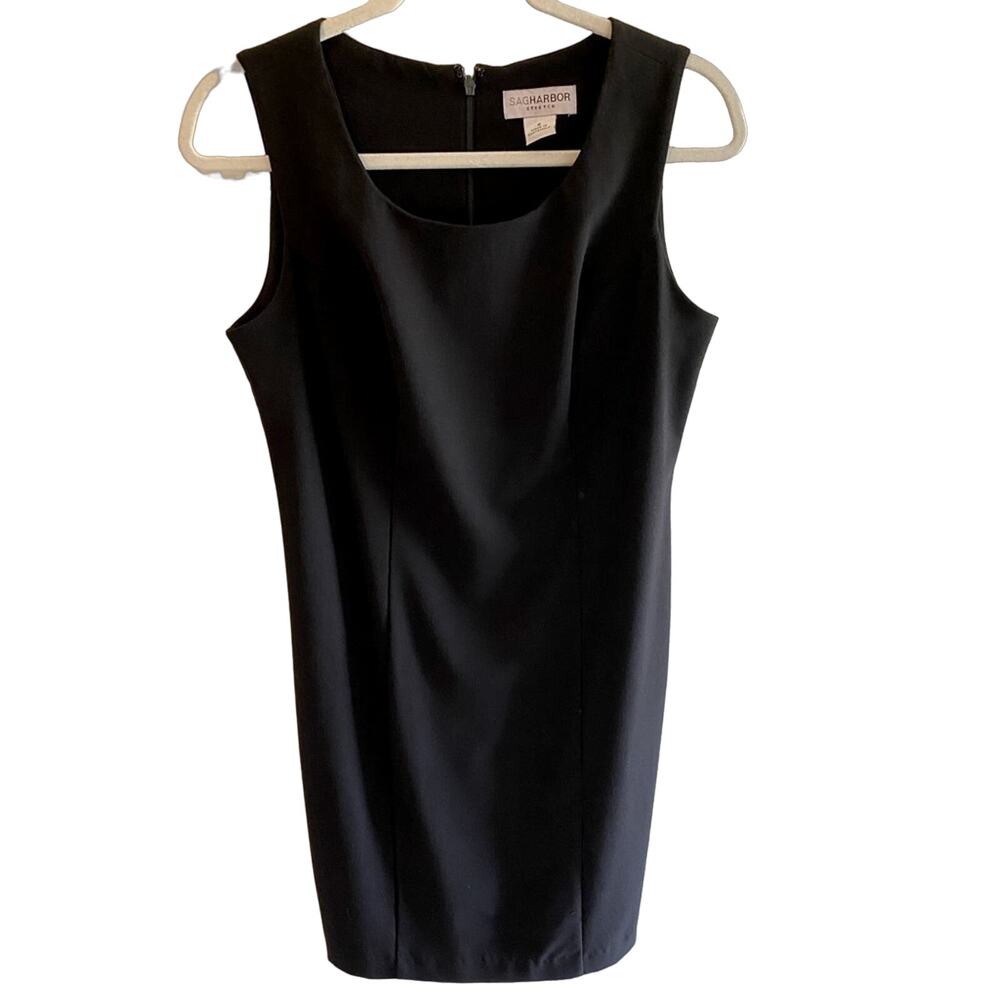 Sag Harbor Black Sleeveless Stretchy Round Neck Dress Size